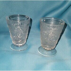 depression glass tumblers,Indiana glass Tiara. stamped pattern
